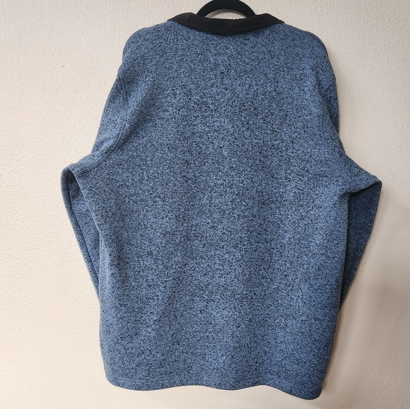 Wrangler Authentics Men's Marled Knit Pullover 1/4 Zip Sweater in Blue Size XL - Picture 3 of 9